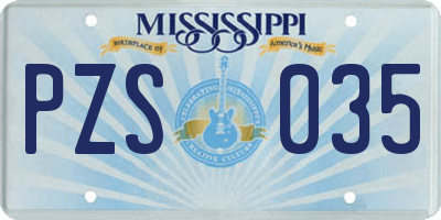 MS license plate PZS035