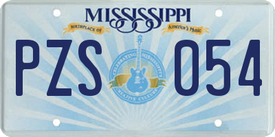 MS license plate PZS054