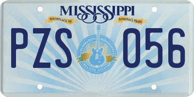 MS license plate PZS056
