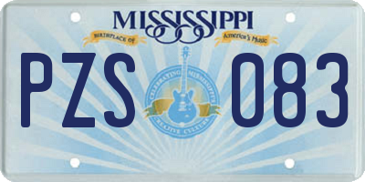 MS license plate PZS083