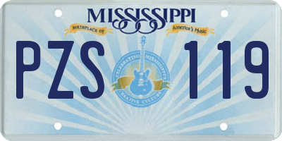 MS license plate PZS119