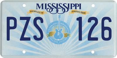 MS license plate PZS126