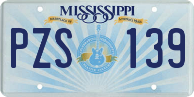 MS license plate PZS139