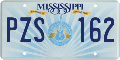 MS license plate PZS162