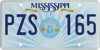 MS license plate PZS165