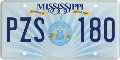 MS license plate PZS180