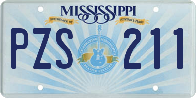 MS license plate PZS211