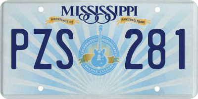 MS license plate PZS281