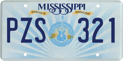 MS license plate PZS321