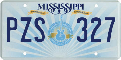 MS license plate PZS327