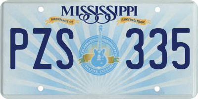 MS license plate PZS335