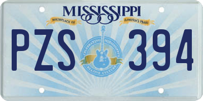 MS license plate PZS394