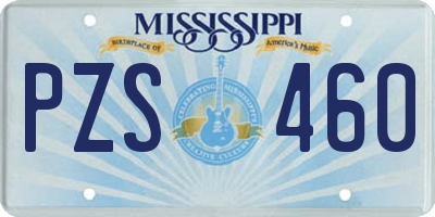 MS license plate PZS460