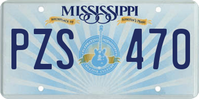 MS license plate PZS470