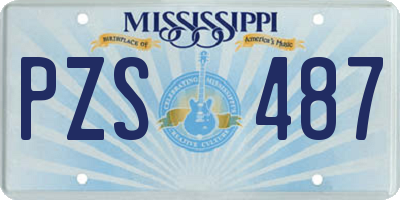 MS license plate PZS487