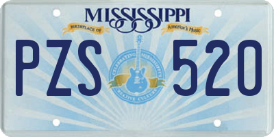 MS license plate PZS520