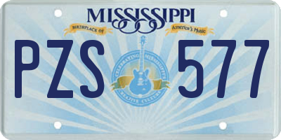MS license plate PZS577