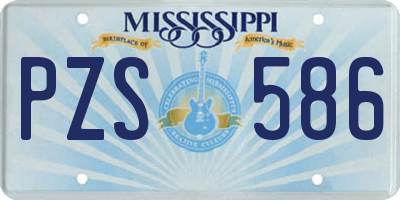 MS license plate PZS586