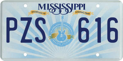 MS license plate PZS616