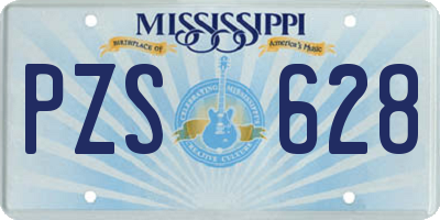 MS license plate PZS628