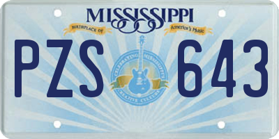 MS license plate PZS643