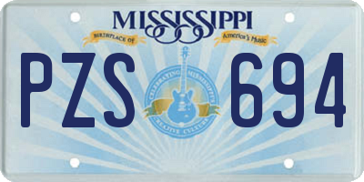 MS license plate PZS694