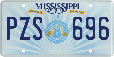 MS license plate PZS696