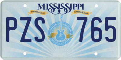MS license plate PZS765