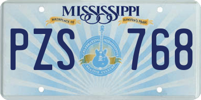 MS license plate PZS768