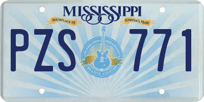MS license plate PZS771