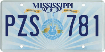 MS license plate PZS781