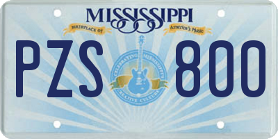 MS license plate PZS800