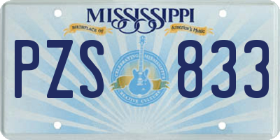 MS license plate PZS833