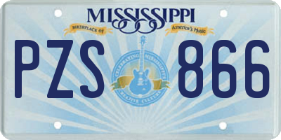 MS license plate PZS866