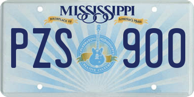 MS license plate PZS900