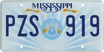 MS license plate PZS919