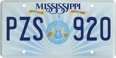 MS license plate PZS920