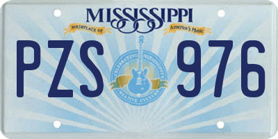 MS license plate PZS976