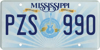 MS license plate PZS990