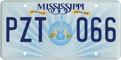 MS license plate PZT066