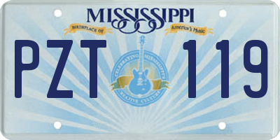 MS license plate PZT119