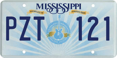 MS license plate PZT121