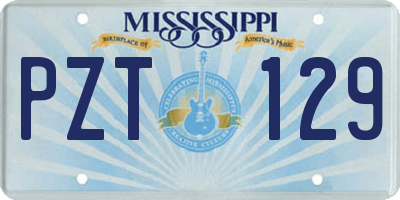MS license plate PZT129