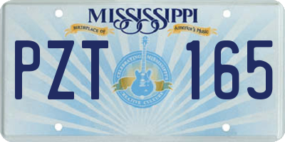 MS license plate PZT165