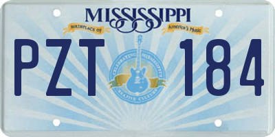 MS license plate PZT184
