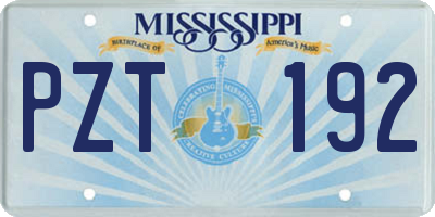 MS license plate PZT192