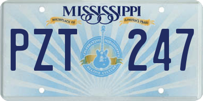MS license plate PZT247
