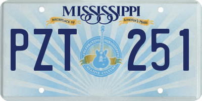 MS license plate PZT251