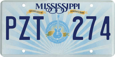 MS license plate PZT274