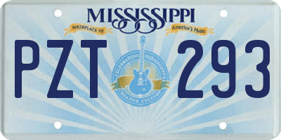 MS license plate PZT293